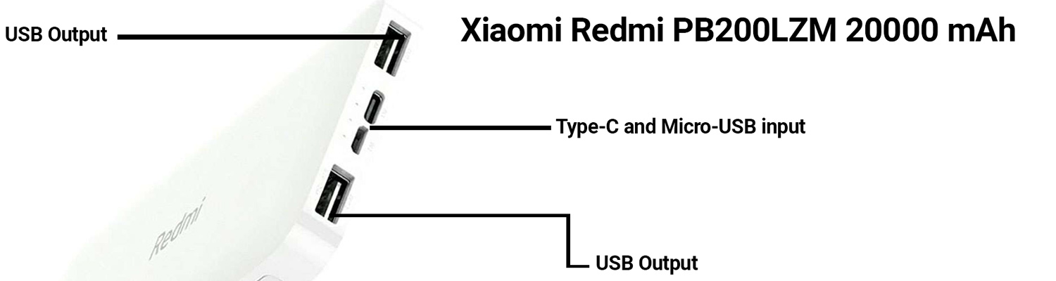 پاور بانک شیائومی مدل Xiaomi Redmi PB200LZM ظرفیت 20000 میلی آمپر ساعت