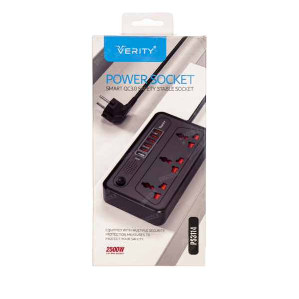 سه راه برق و USB شارژر VERITY PS-3114