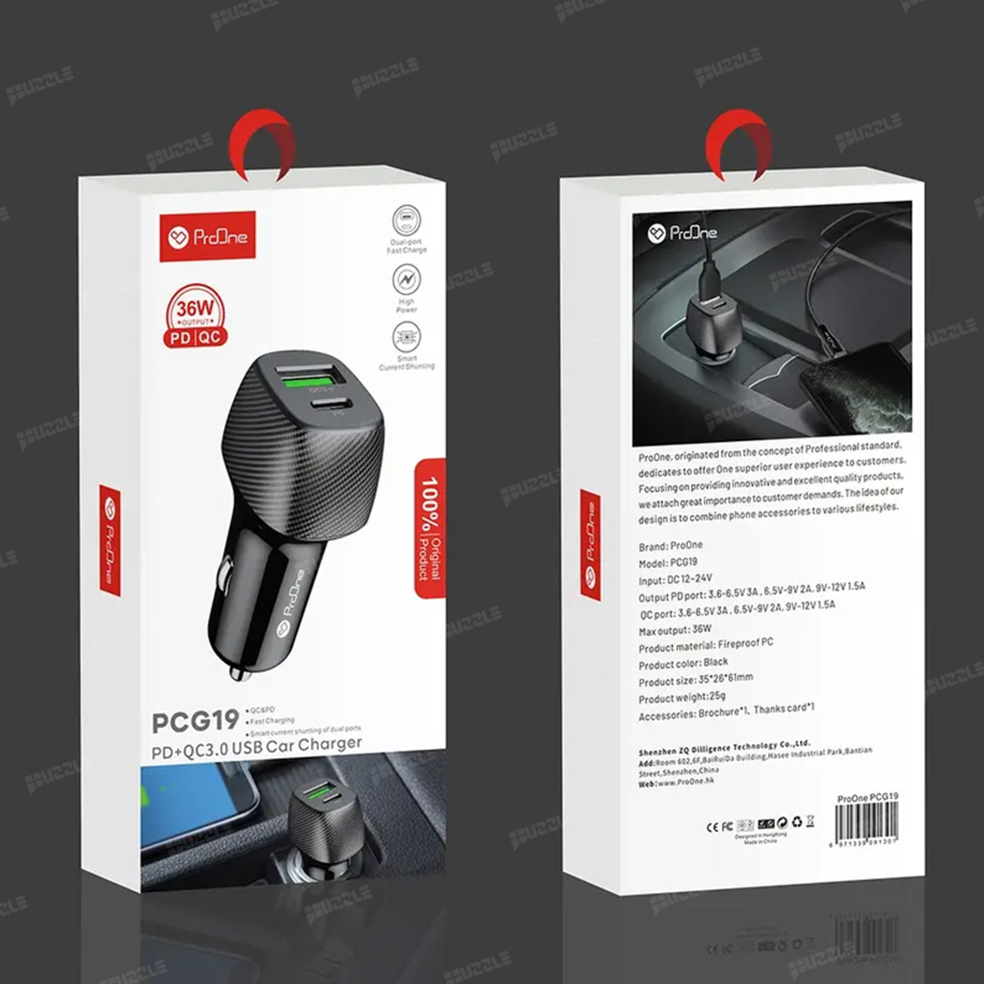 شارژر فندکی مدل ProOne PCG19