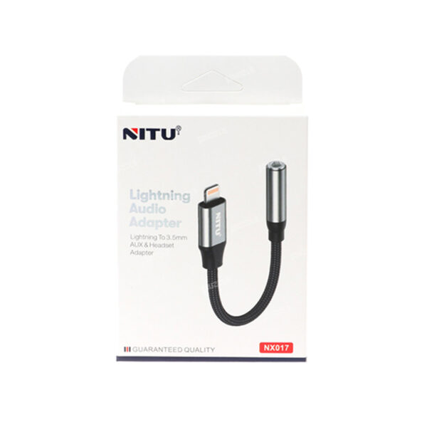 کابل تبدیل لایتنینگ به جک 3.5 میلیمتری نیتو مدل NITU NX017 - NITU NX017 Lightning to 3.5mm AUX cable 2