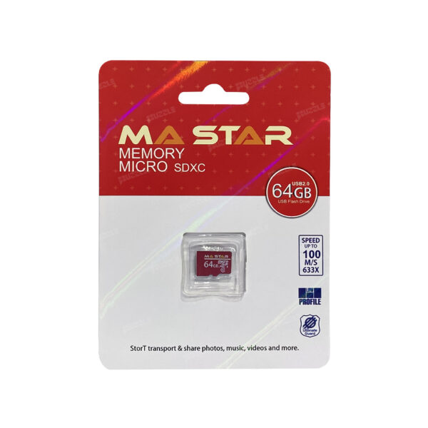 رم میکرو ام ای استار 64 گیگابایت مدل Ma Star 633X - Ma Star 633X 64GB Micro SD Card 01