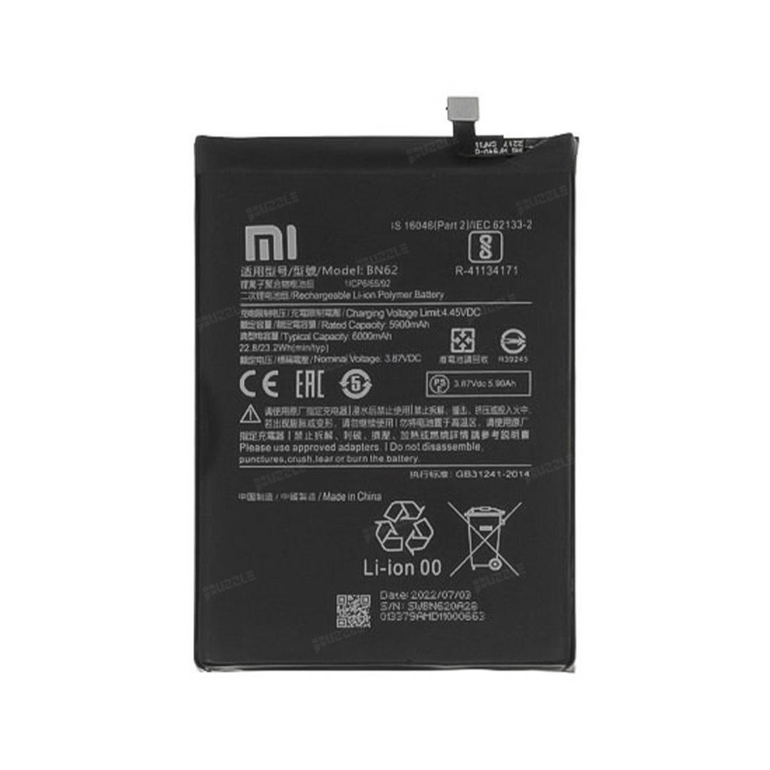 باتری اصلی شیائومی Xiaomi Poco M3 / Redmi Note 9 4G / Redmi Note 9T BN62