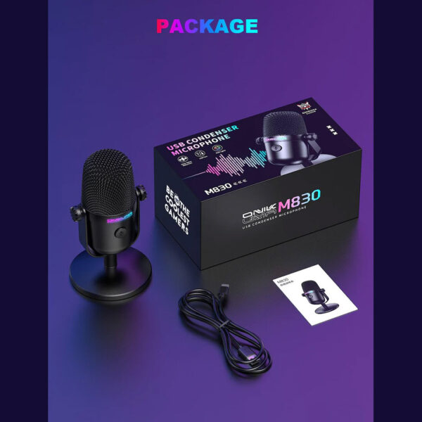 میکروفون گیمینگ رومیزی اونیکوما مدل M830 RGB
