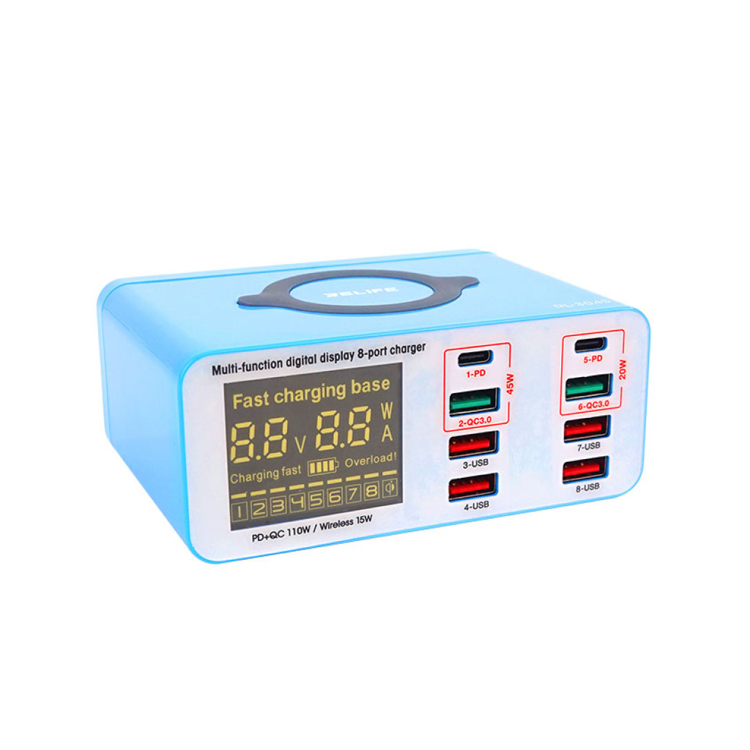 عکس شارژر رومیزی 8 پورت وایرلس ریلایف Relife RL-304S -شماره 1