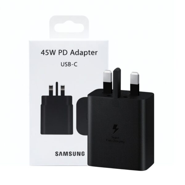 عکس آداپتور شارژر USB-C سامسونگ 45w اورجینال 3 پین -شماره 1
