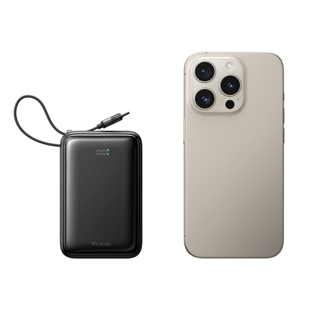 عکس پاوربانک 65 وات مک دودو مدل MC-637 ظرفیت 20000mAh با کابل جمع شونده پاوربانک 65 وات مک دودو مدل MC-637 ظرفیت 20000 میلی آمپر ساعت مناسب برای آیفون