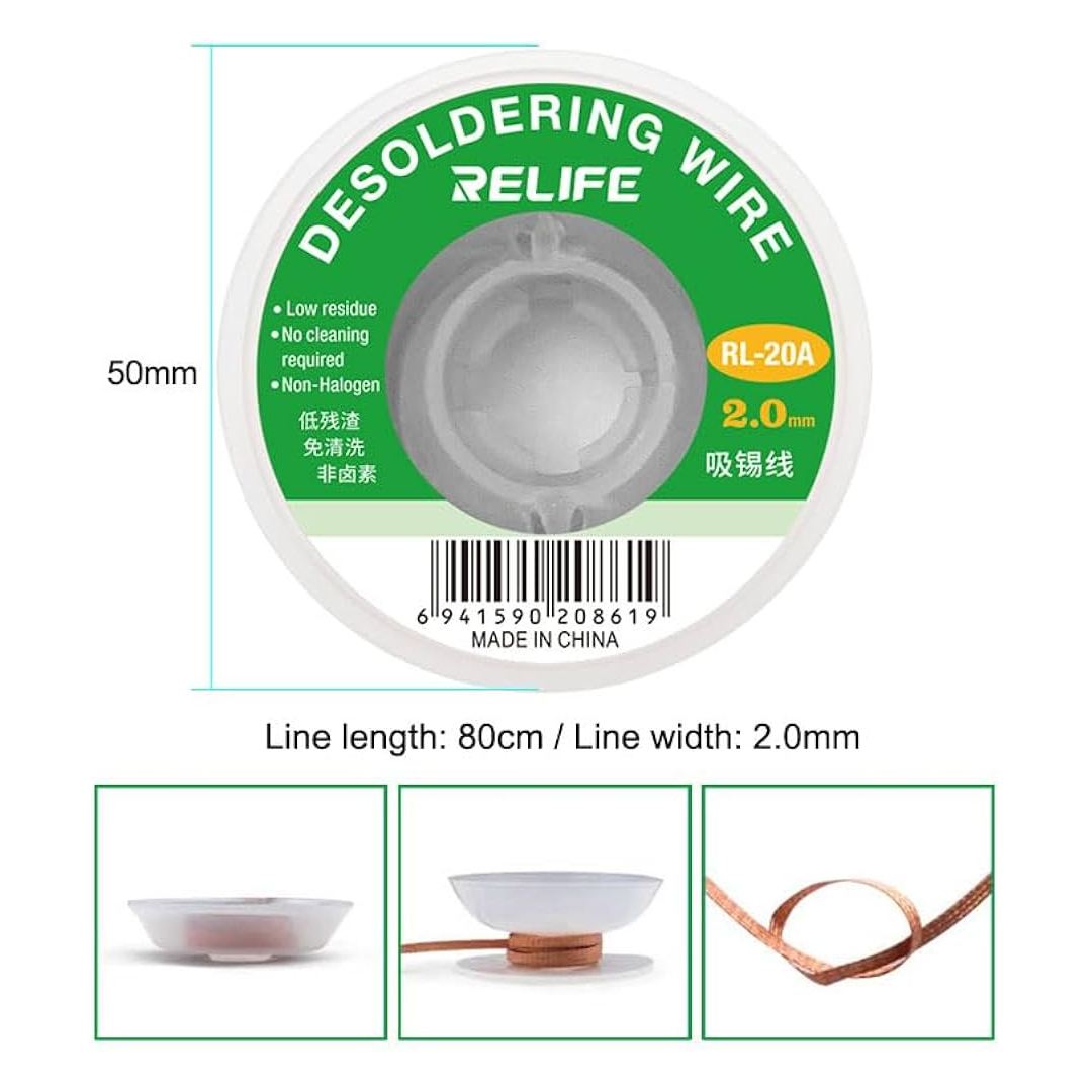 عکس سیم قلع کش ریلایف Relife RL-20A 2MM ابعاد و متریال سیم قلع کش ریلایف Relife RL-20A 2MM