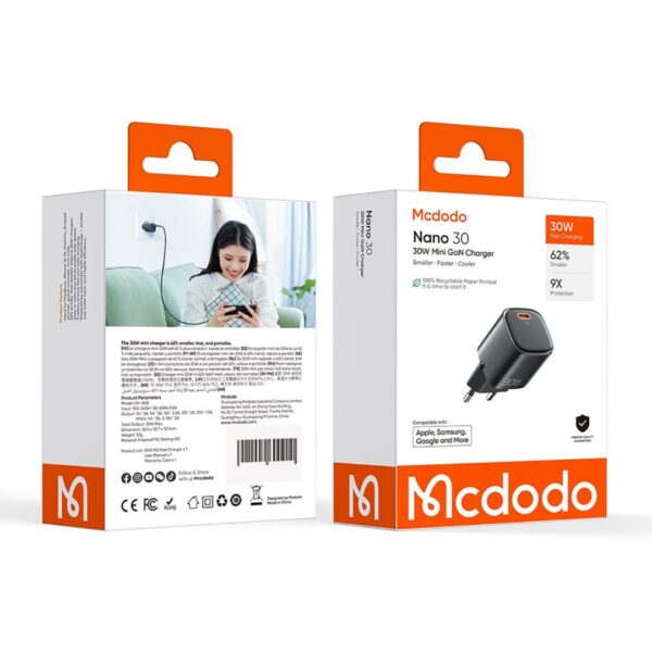 آداپتور شارژر 30 وات Mcdodo CH-008 | قیمت و خرید - پازل