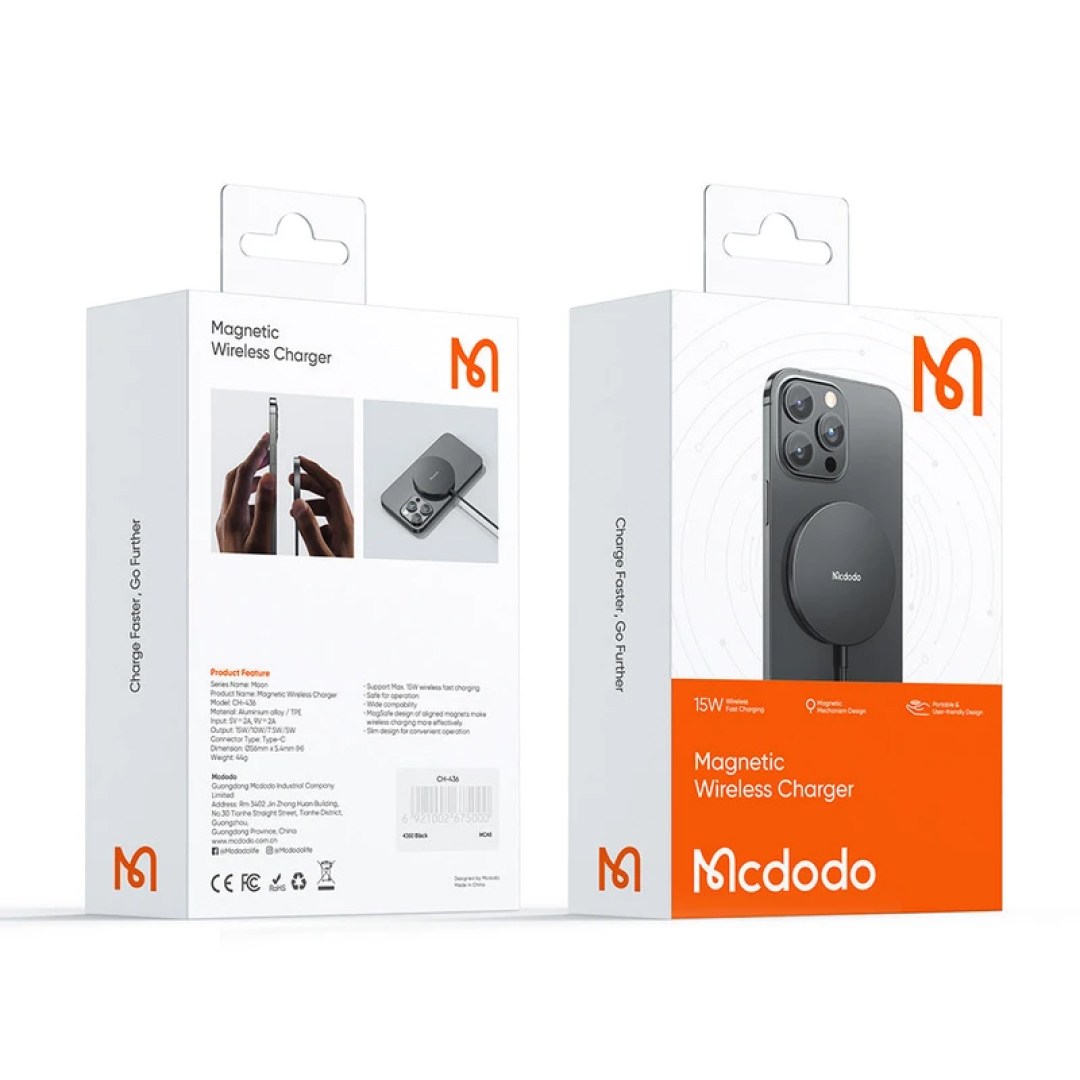 جعبه شارژر وایرلس مگنتی 15 وات مک دودو مدل Mcdodo CH-436 