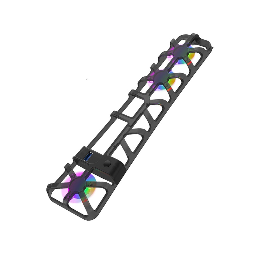عکس فن خنک کننده پلی استیشن 5 پرو Dobe TP5-35153 دارای RGB فن خنک کننده پلی استیشن 5 پرو دابی مدل TP5-35153 رنگ مشکی