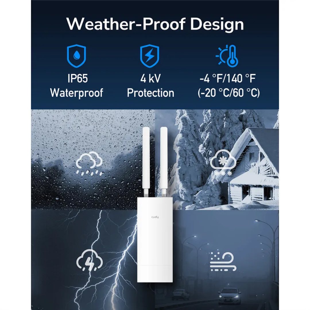 استاندارد ضد آب IP65 مودم روتر 4G LTE بی‌سیم کودی مدل LT400 Outdoor 