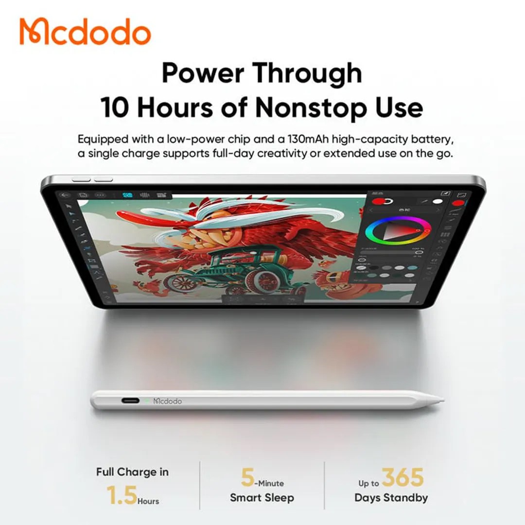 عکس قلم لمسی مک دودو مدل PN-066 | سازگار با آیپد و اندروید قلم لمسی Mcdodo PN-066 مناسب استفاده با تبلت و آیپد