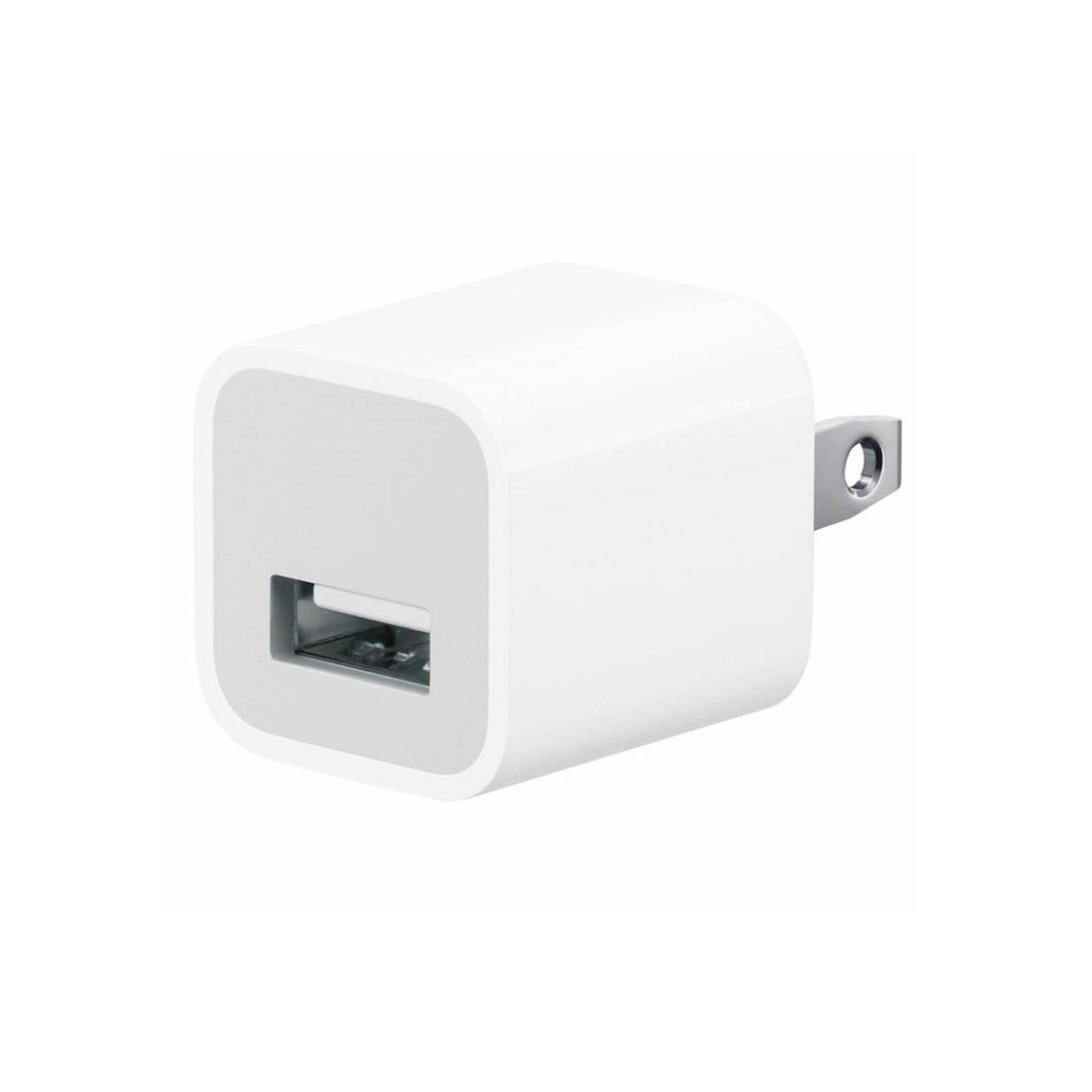 عکس آداپتور شارژر 2 پین 5 وات اورجینال اپل آداپتور شارژر 2 پین 5 وات اورجینال اپل با تک پورت USB-A