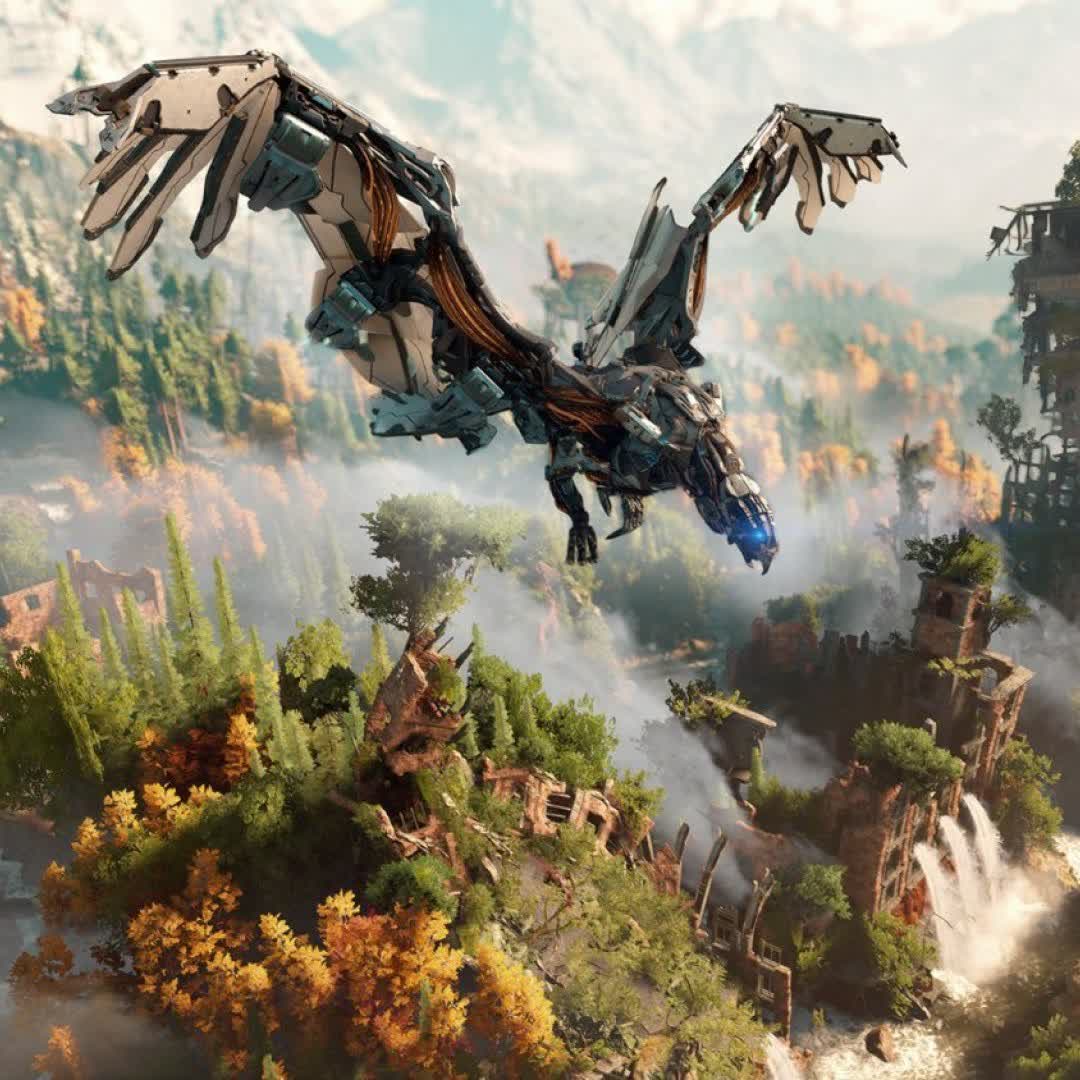 عکس بازی Horizon Zero Dawn مخصوص PlayStation 4 - کارکرده پرنده رباتی در بازی Horizon Zero Dawn مخصوص PlayStation 4