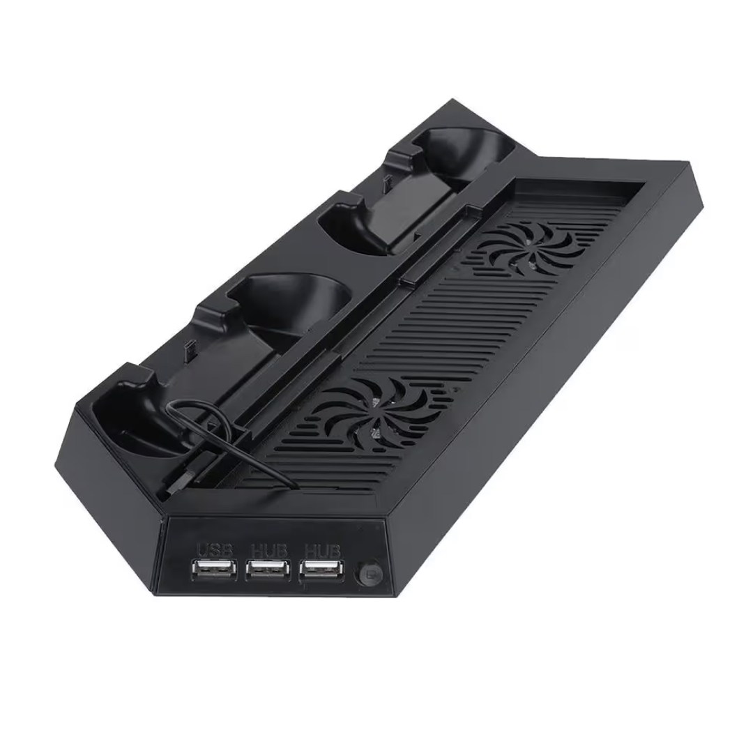عکس فن خنک کننده و پایه شارژر دسته پلی استیشن 4 دابی مدل TP4-023B PS4 TP4023B multi functional cooling stand charging رنگ مشکی