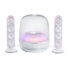 اسپیکر بلوتوثی هارمن کاردن مدل SoundSticks 5 ست کامل سفید با نورپردازی