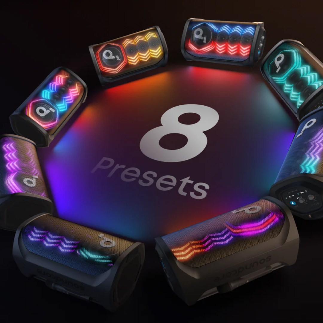 عکس اسپیکر بلوتوثی قابل حمل 200 وات انکر مدل Soundcore Rave 3S با 2 میکروفون اتصال به 8 دستگاه اسپیکر بلوتوثی قابل حمل 200 وات انکر مدل Soundcore Rave 3S با 2 میکروفون