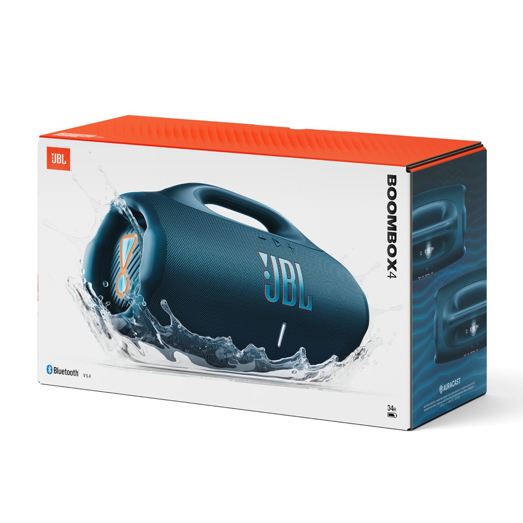 عکس اسپیکر بلوتوثی قابل حمل جی بی ال مدل Boombox 4 اسپیکر بلوتوثی قابل حمل جی بی ال مدل Boombox 4 سه رخ جعبه