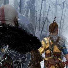 محیط بازی در جنگل برفی بازی God of War Ragnarök مخصوص PlayStation 5 نسخه استاندارد