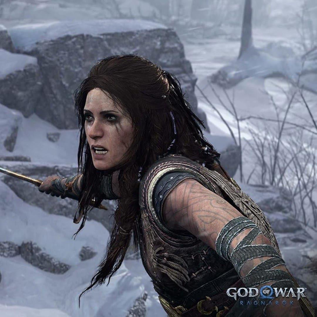 محیط بازی در جنگل برفی بازی God of War Ragnarök مخصوص PlayStation 5 نسخه استاندارد