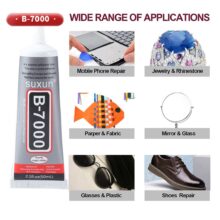 موارد استفاده چسب شفاف تعمیراتی ساکسن مدل B-7000 حجم 110 میلی لیتر