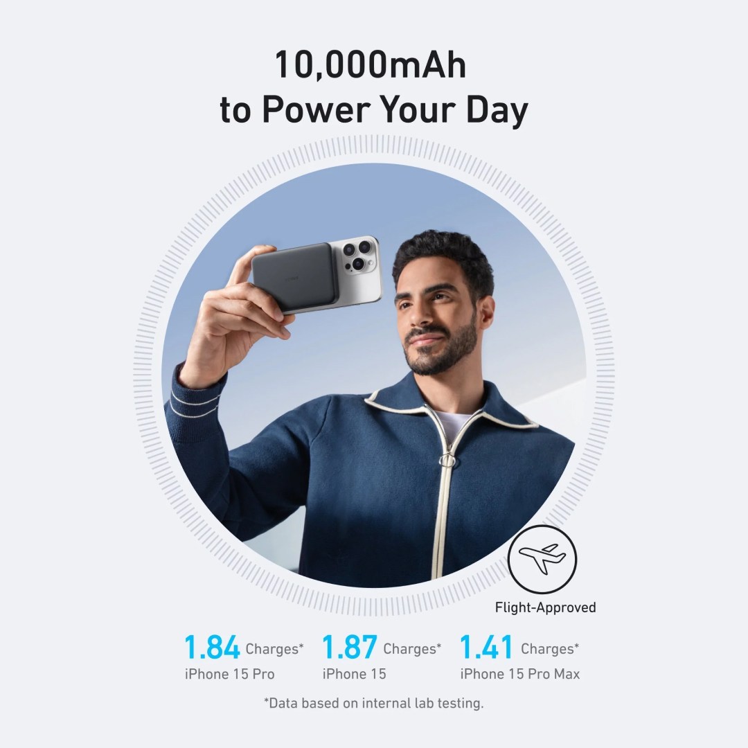 عکس پاوربانک مگنتی 15 وات و شارژ سریع 30 وات انکر MagGo A1664 ظرفیت 10000mAh پاوربانک مگنتی ۱۵ وات و شارژ سریع ۳۰ وات انکر MagGo A1664 ظرفیت 10000 میلیآمپر ساعت
