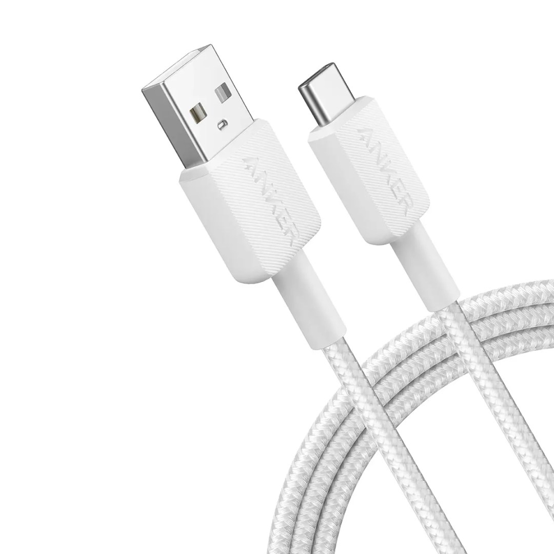 کابل شارژ سریع USB به تایپ سی انکر مدل Anker 322 A81H6 طول 1.8 متر رنگ سفید