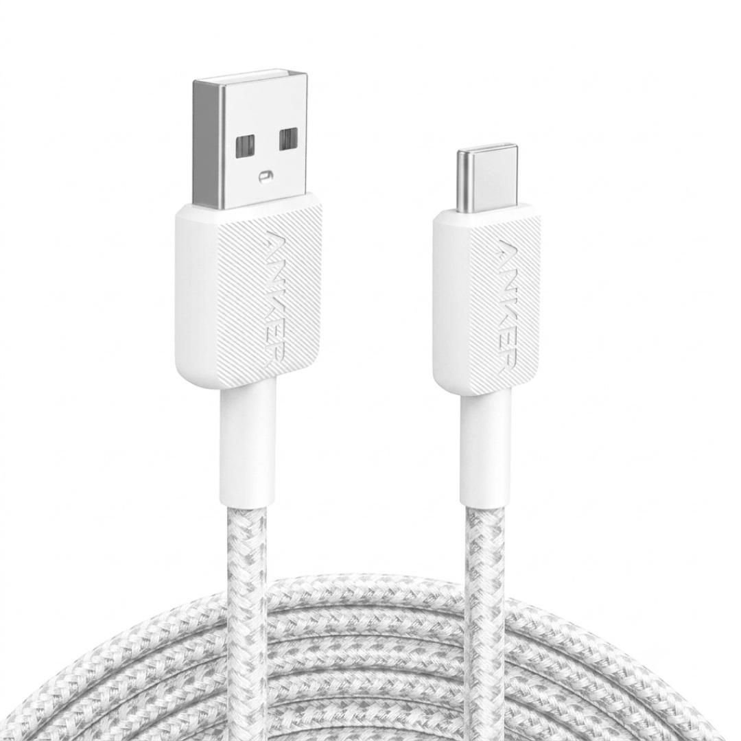 عکس کابل شارژ سریع USB به تایپ سی انکر مدل Anker 322 A81H5 طول 91cm کابل شارژ سریع USB به تایپ سی انکر مدل Anker 322 A81H5 طول 91cm رنگ سفید