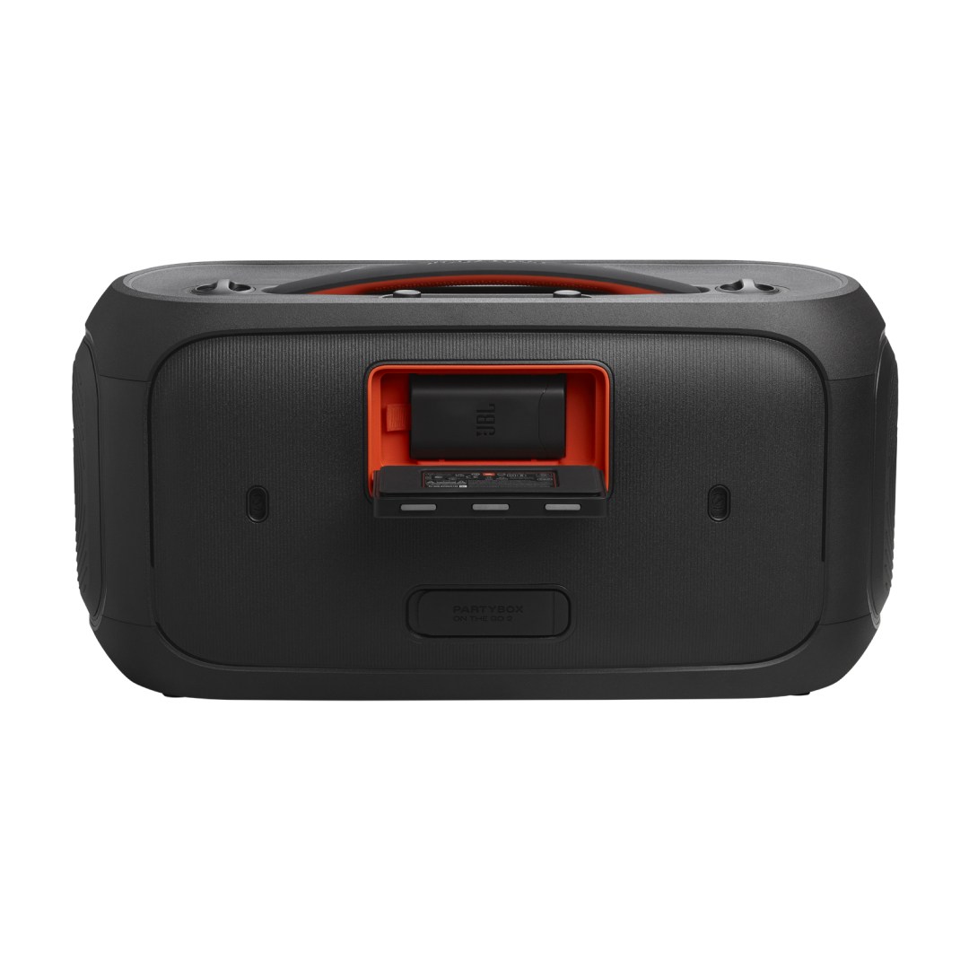 عکس اسپیکر بلوتوثی قابل حمل جی بی ال PartyBox On the Go 2 با یک میکروفون اسپیکر بلوتوثی قابل حمل جی بی ال PartyBox On the Go 2