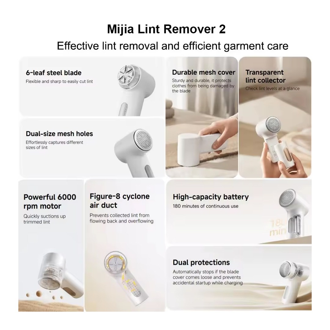 عکس پرزگیر برقی لباس میجیا مدل Mijia Lint Remover 2 MQXJQ01LF کاربردهای پرزگیر برقی لباس Xiaomi Mijia Lint Trimmer 2 MQXJQ01LF