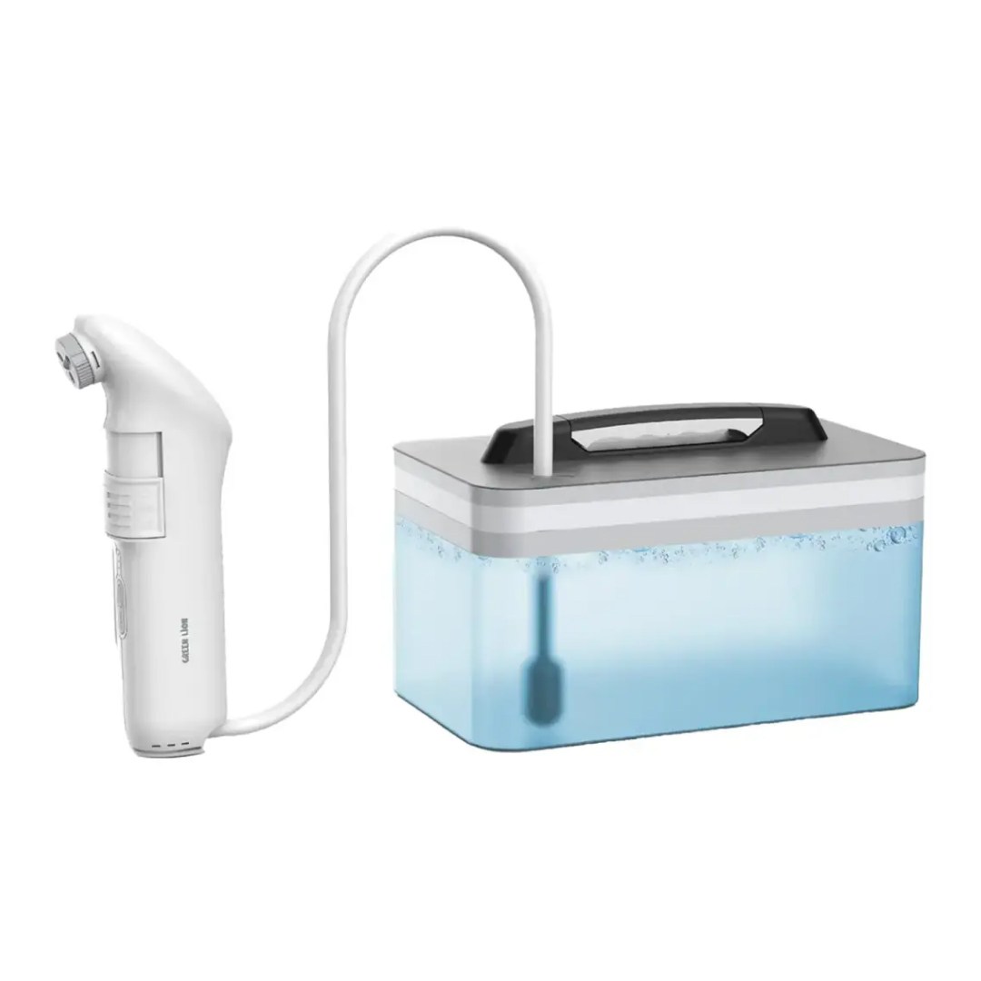 خودشور توالت فرنگی گرین لاین مدل Travel Bidet Pro با منبع رنگ سفید