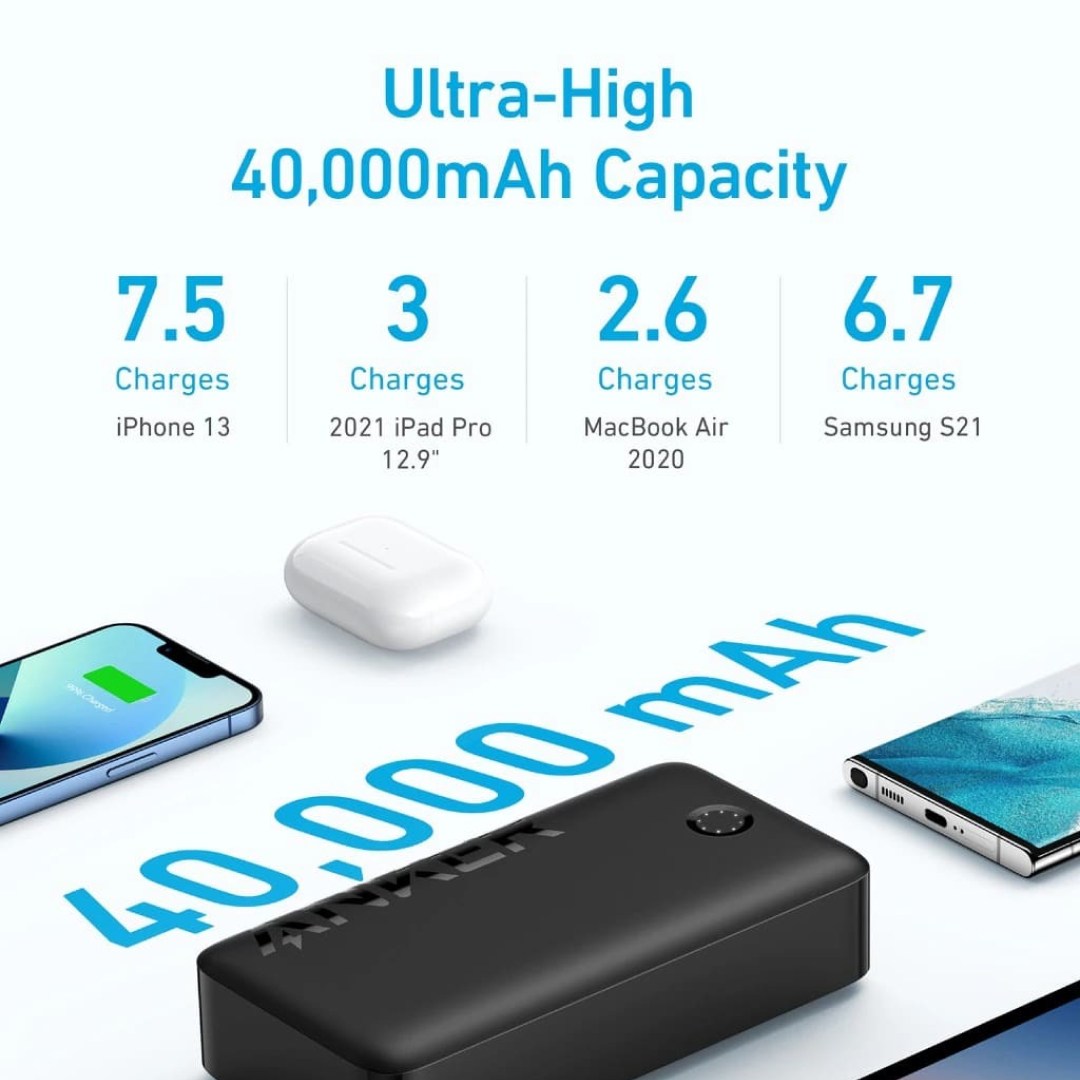 عکس پاوربانک 4 پورت انکر مدل PowerCore A1377 ظرفیت 40000 میلی آمپر ساعت پاوربانک 4 پورت انکر مدل PowerCore A1377 ظرفیت 40000 میلی آمپر ساعت