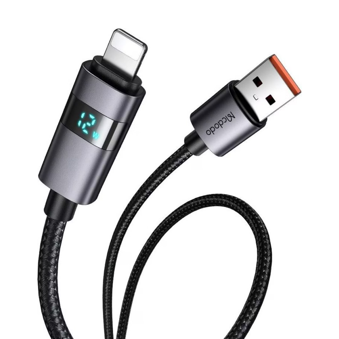 عکس کابل شارژ سریع USB به لایتنینگ 12 وات 3 آمپر مک دودو CA-649 با نمایشگر افقی کابل شارژ سریع USB به لایتنینگ 12 وات 3 آمپر مک دودو CA-649 دارای نمایشگر