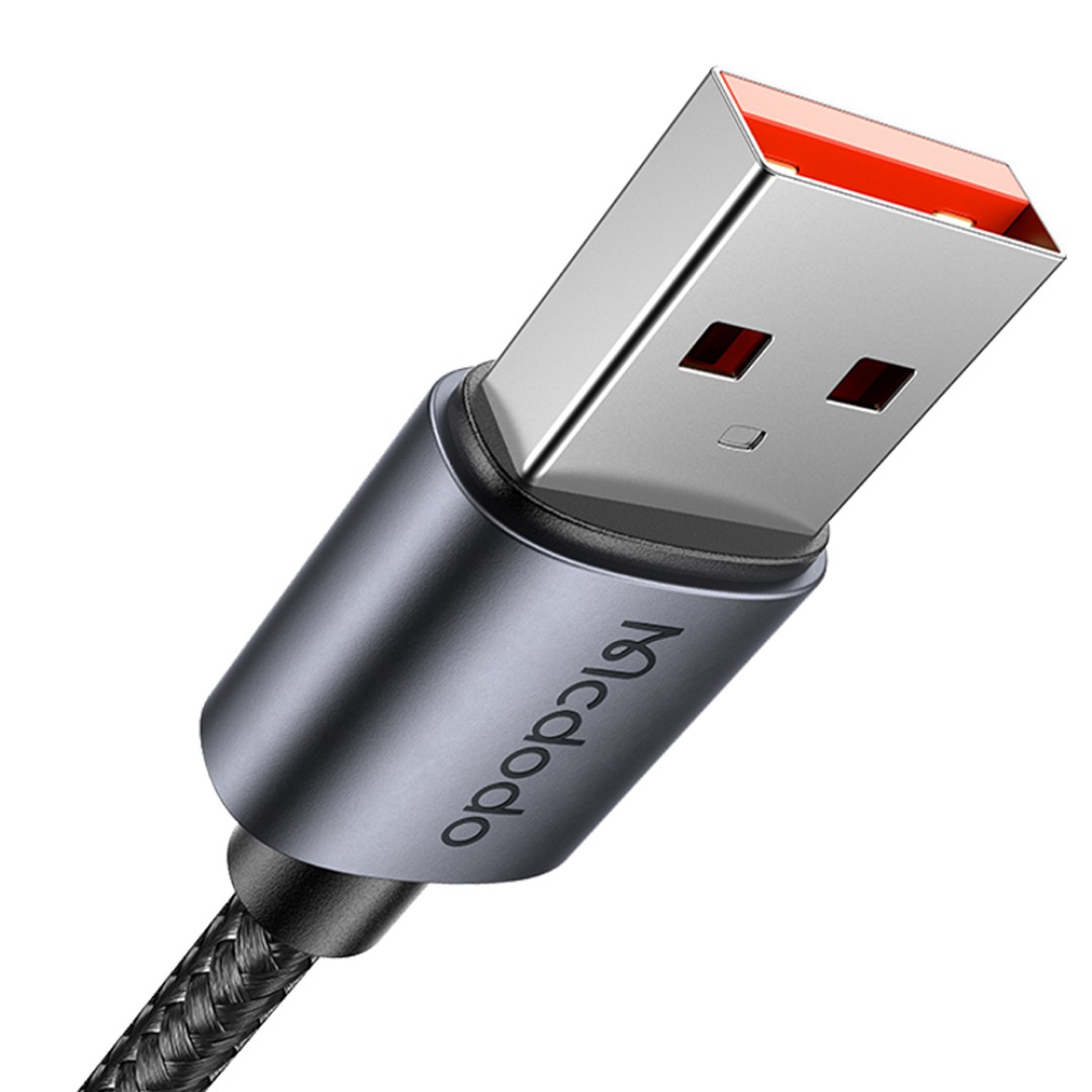 عکس کابل شارژ سریع USB به لایتنینگ 12 وات 3 آمپر مک دودو CA-649 با نمایشگر افقی پورت یو اس بی MCDODO CA-649