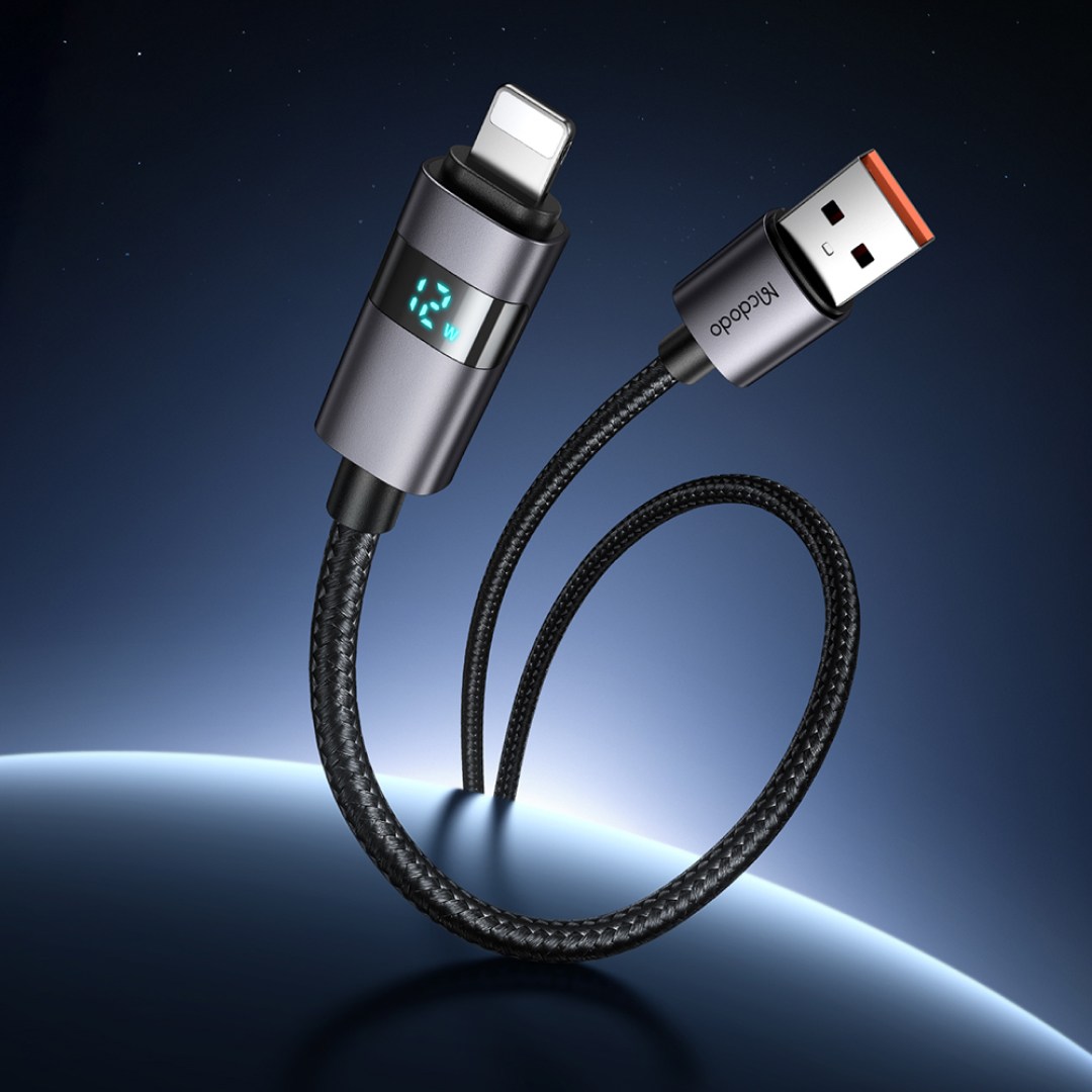 عکس کابل شارژ سریع USB به لایتنینگ 12 وات 3 آمپر مک دودو CA-649 با نمایشگر افقی کابل شارژ سریع USB به لایتنینگ 12 وات 3 آمپر مک دودو CA-649 دارای نمایشگر
