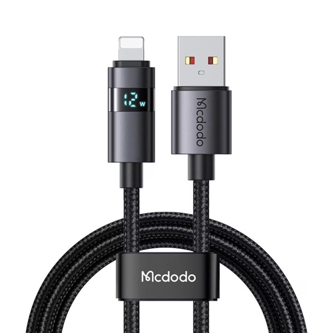 کابل شارژ سریع USB به لایتنینگ 12 وات 3 آمپر مک دودو CA-649 دارای نمایشگر کابل شارژ سریع USB به لایتنینگ 12 وات 3 آمپر مک دودو CA-649 دارای نمایشگر