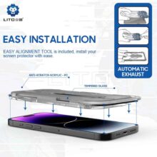 گلس محافظ صفحه نمایش با کیت نصب آسان لیتوو مدل Privacy Full Glass سری D+ Tool