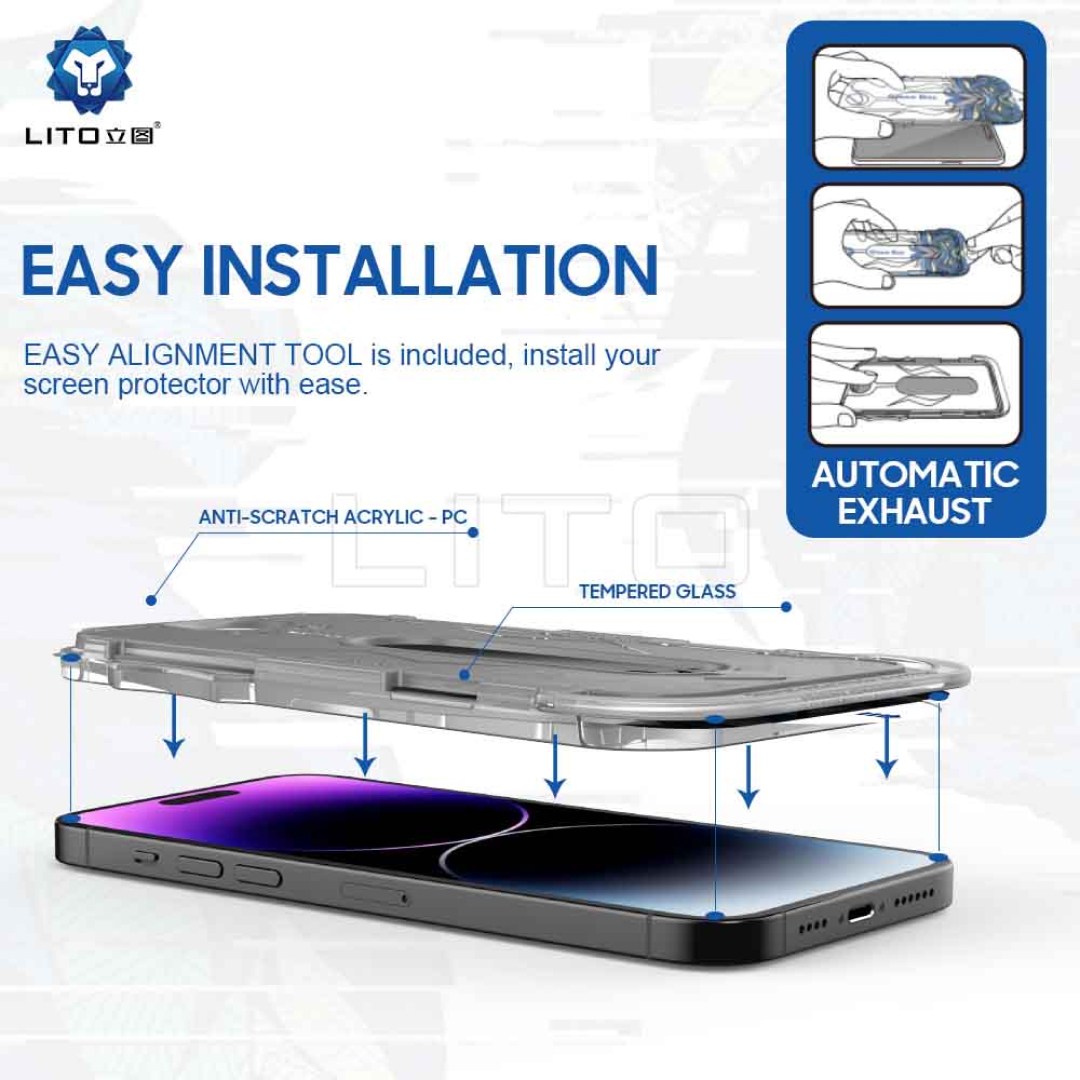 عکس گلس محافظ صفحه نمایش با کیت نصب آسان لیتوو مدل Privacy Full Glass سری D+ Tool گلس محافظ صفحه نمایش با کیت نصب آسان لیتوو مدل Privacy Full Glass سری D+ Tool