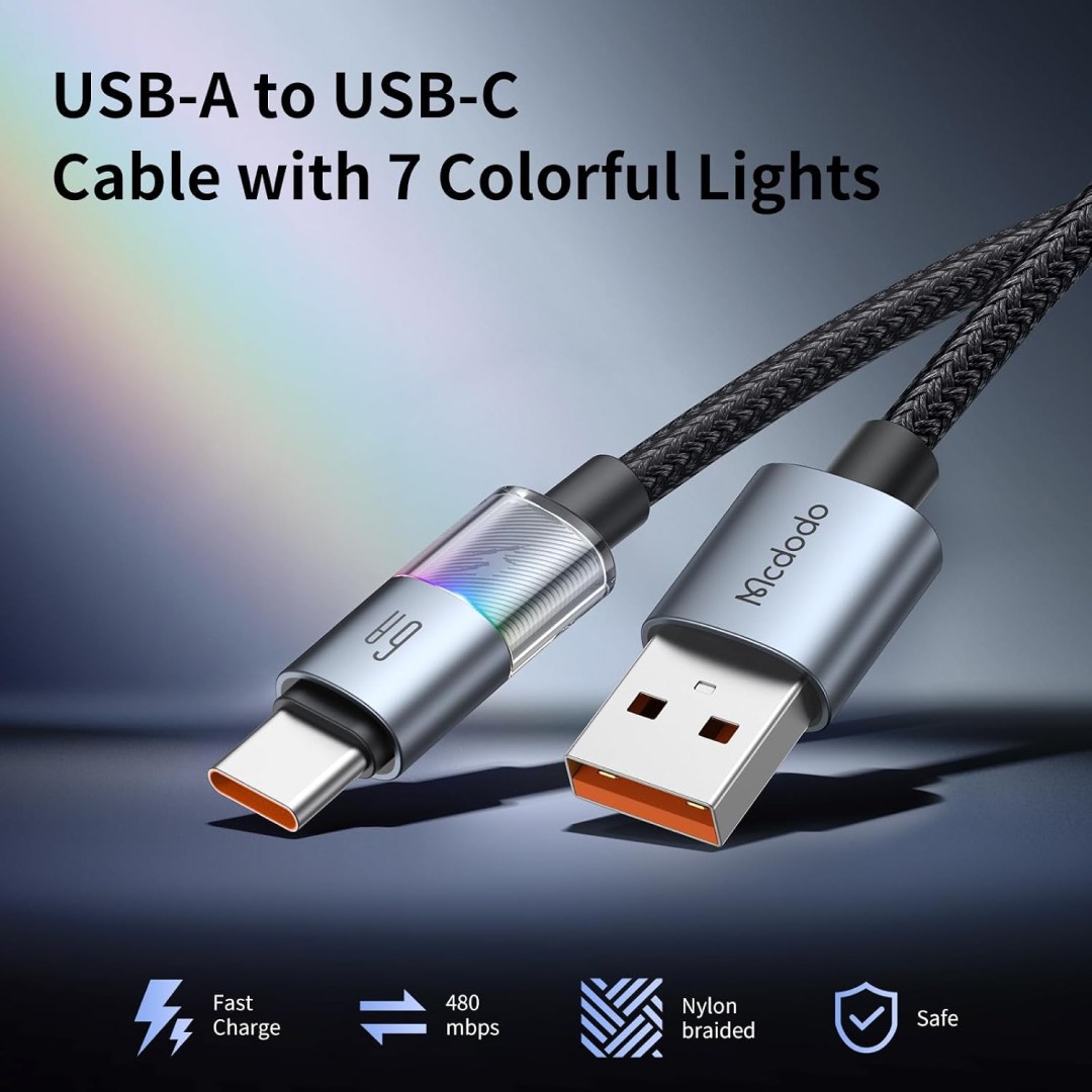 کابل شارژ سریع USB به تایپ سی 6 آمپر مک دودو مدل CA-818