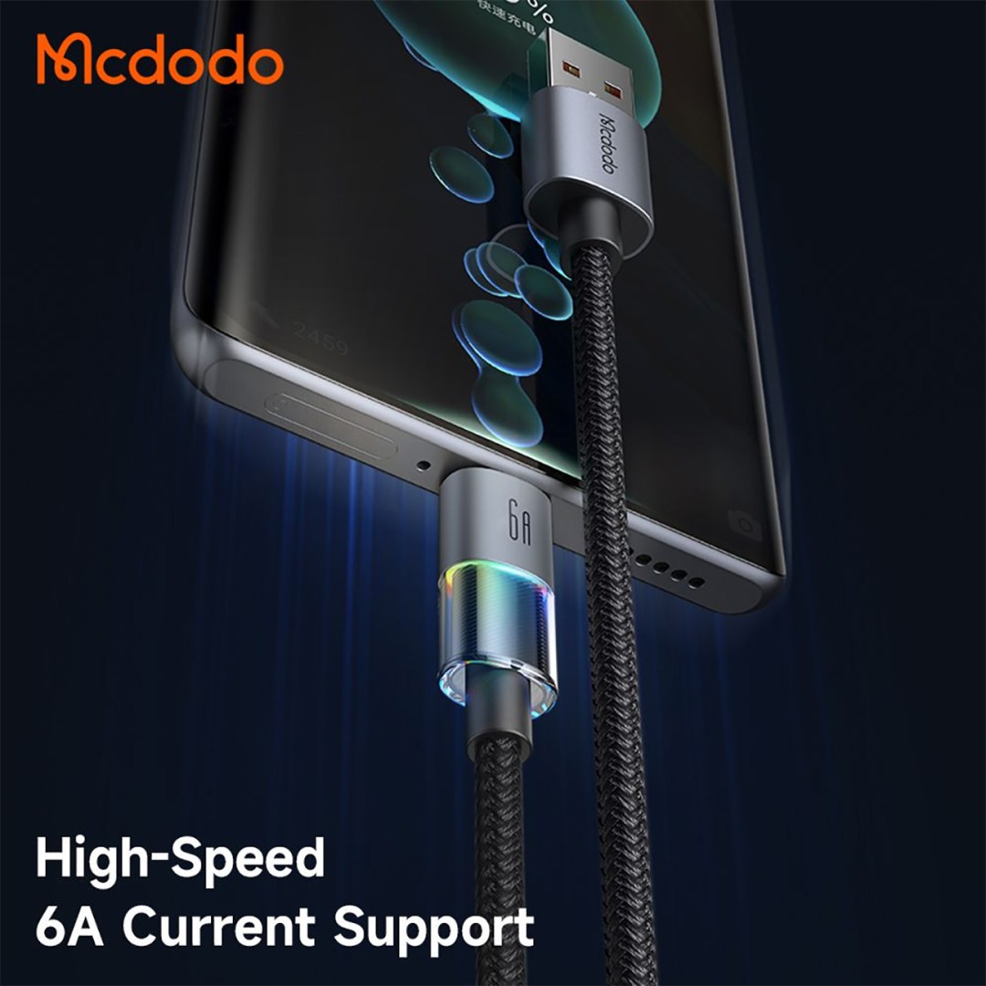 کابل شارژ سریع USB به تایپ سی 6 آمپر مک دودو مدل CA-818