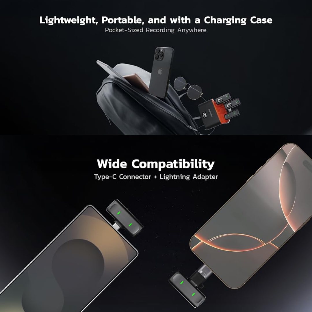 عکس میکروفون بی سیم پرودو مدل PD-WCDMIC میکروفون بی سیم پرودو مدل PD-WCDMIC برای اندروید و آیفون