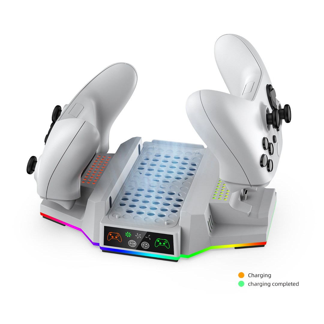 فن خنک کننده و پایه شارژر RGB دابی مدل TYX-3612 برای Xbox Series S رنگ سفید