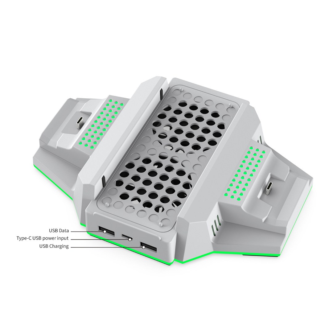 فن خنک کننده و پایه شارژر RGB دابی مدل TYX-3612 برای Xbox Series S رنگ سفید