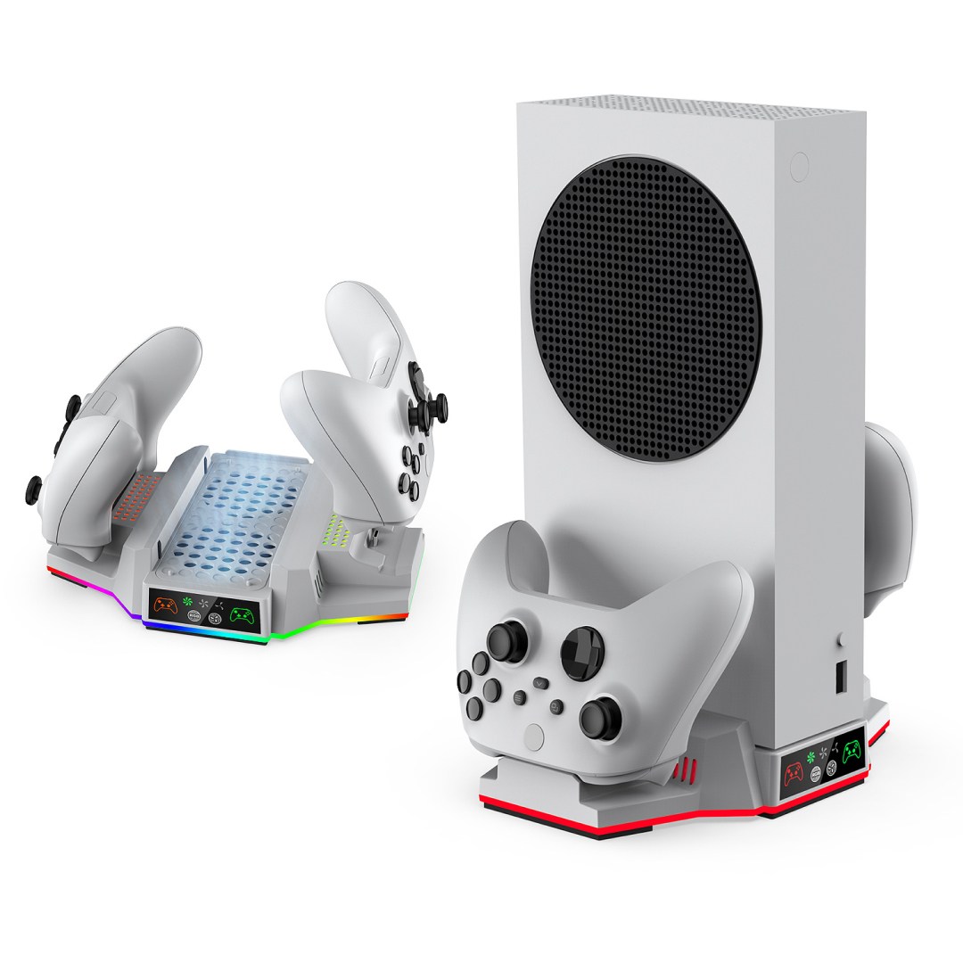 فن خنک کننده و پایه شارژر RGB دابی مدل TYX-3612 برای Xbox Series S رنگ سفید