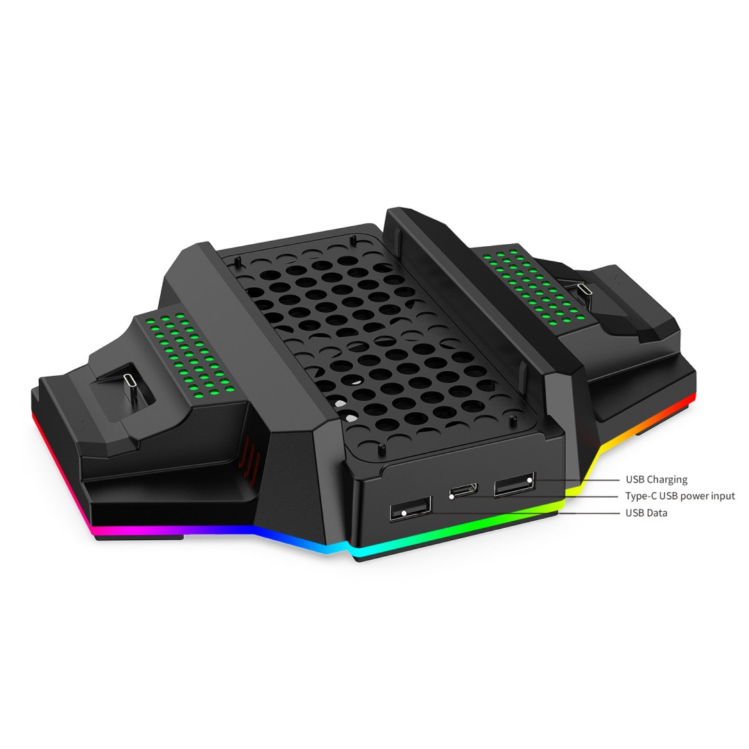 فن خنک کننده و پایه شارژر RGB دابی مدل TYX-3612 برای Xbox Series S رنگ مشکی