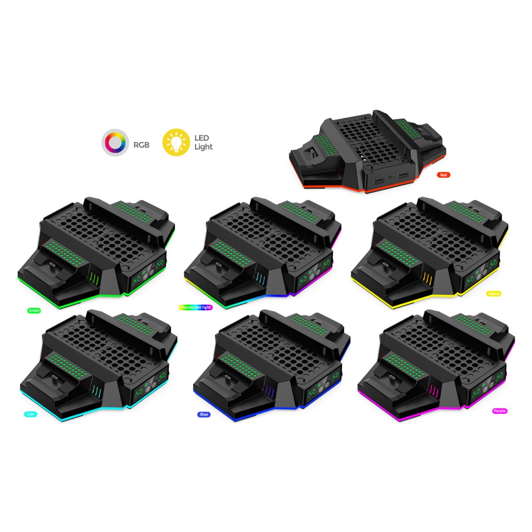 فن خنک کننده و پایه شارژر RGB دابی مدل TYX-3612 برای Xbox Series S رنگ مشکی