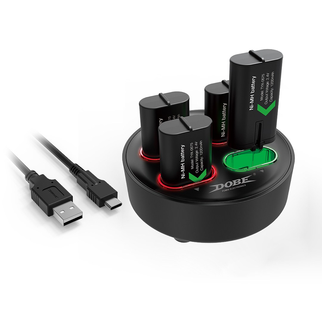 عکس پایه شارژ و ۴ باتری دسته ایکس باکس Dobe مدل TYX-0645S مناسب Xbox One و Series X/S پایه شارژ و ۴ باتری دسته ایکس باکس Dobe مدل TYX-0645S مناسب Xbox One و Series X/S