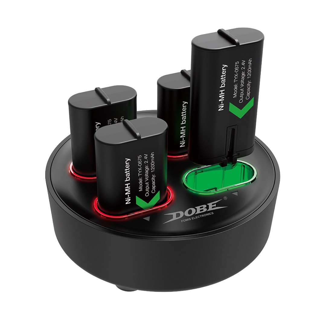 پایه شارژ و ۴ باتری دسته ایکس باکس Dobe مدل TYX-0645S مناسب Xbox One و Series X/S پایه شارژ و ۴ باتری دسته ایکس باکس Dobe مدل TYX-0645S مناسب Xbox One و Series X/S