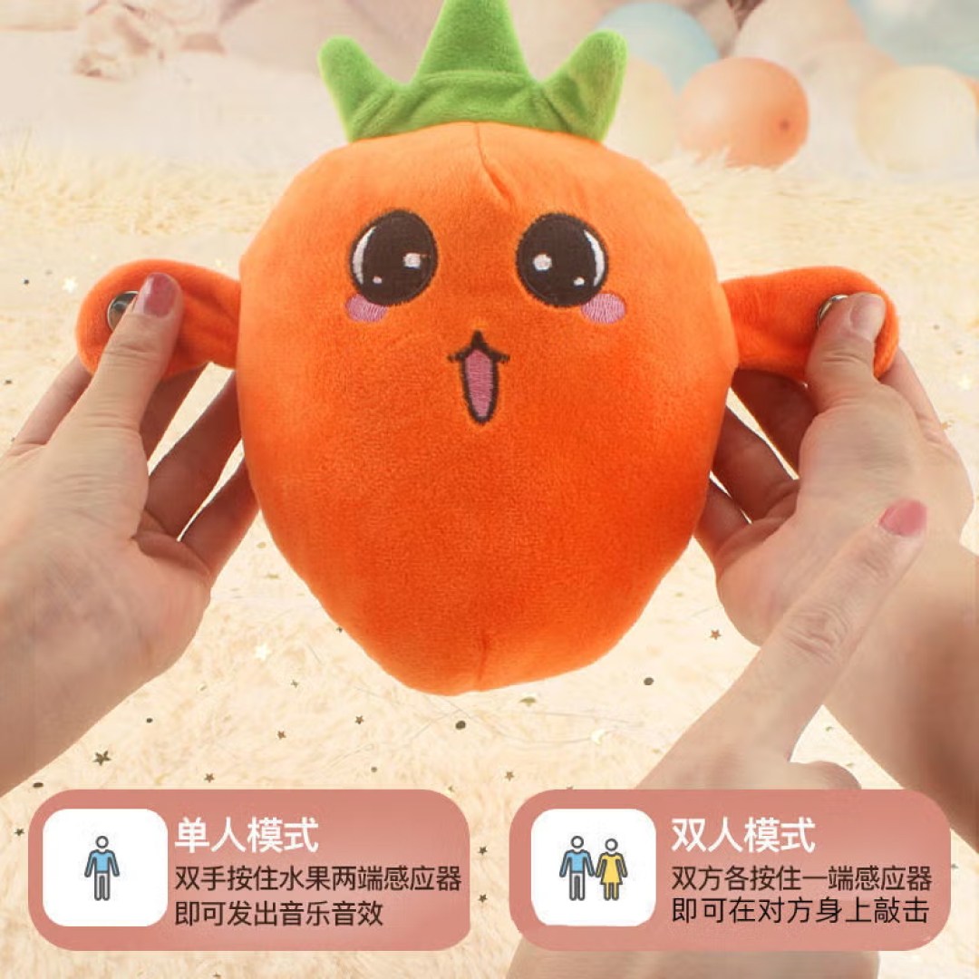 عروسک پولیشی Fruit Sensing Rhythm Toy | پیانویی و تعاملی با ارتفاع 20cm | طرح هویج نارنجی