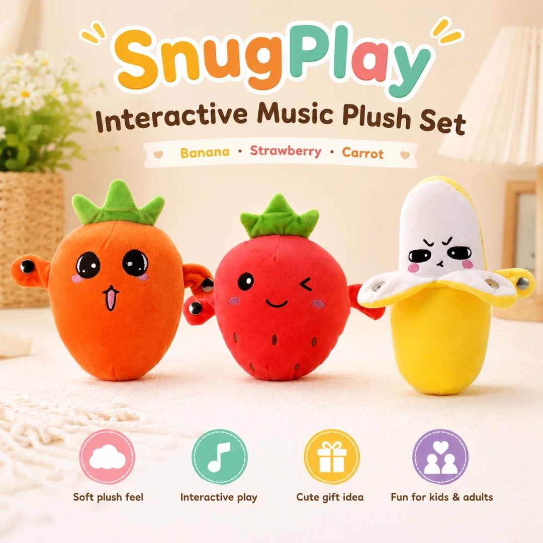 عکس عروسک پولیشی Fruit Sensing Rhythm Toy | پیانویی و تعاملی با ارتفاع 20cm بازی و استفاده از عروسک Fruit Sensing Rhythm Toy